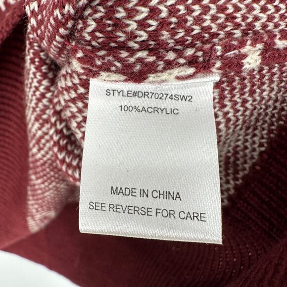 DR2 Red Floral Filigree Long Sleeve Cozy Feminine Long Sleeve Sweater Womens XL - Picture 6 of 8